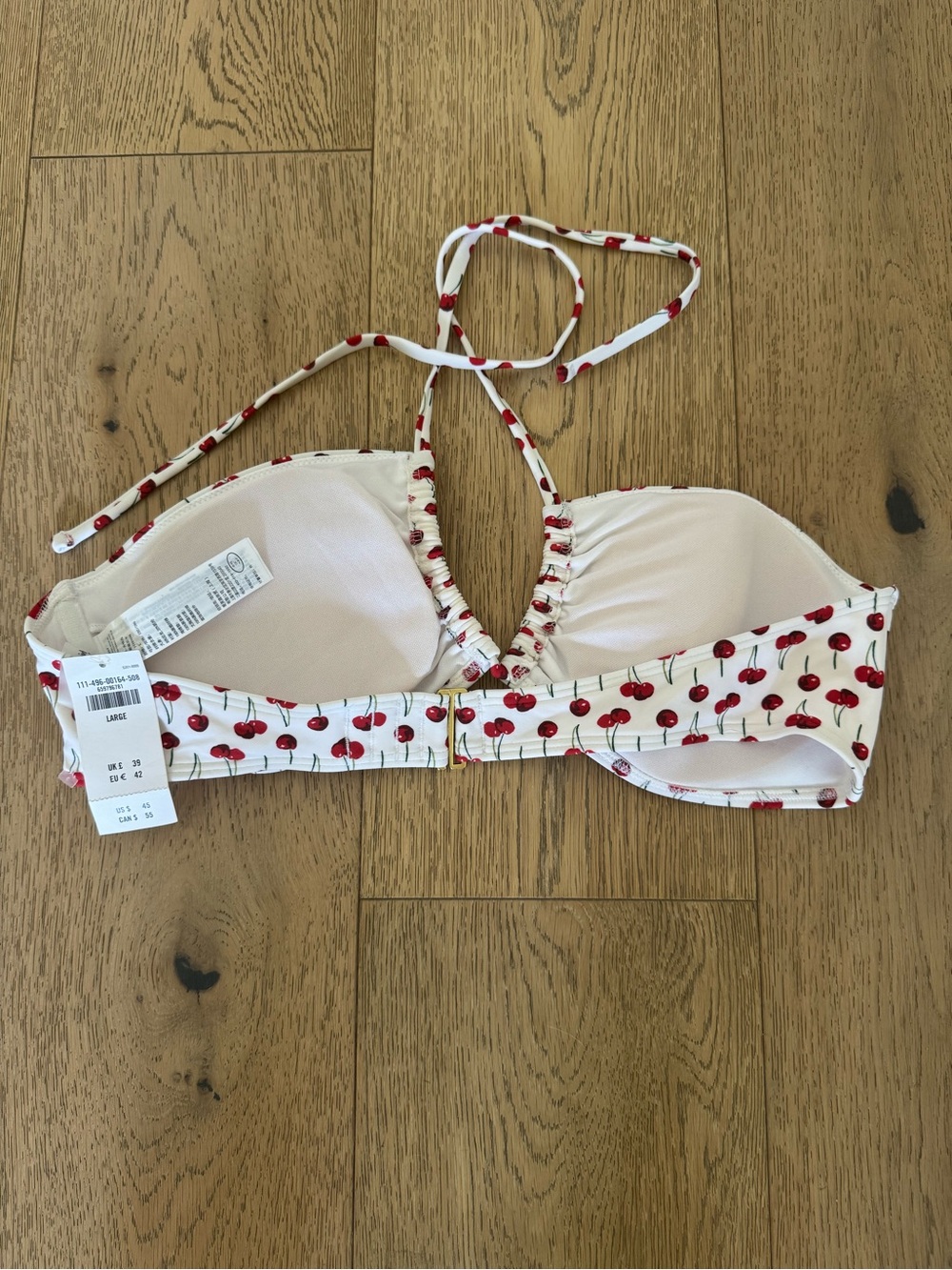 NWT Abercrombie and Fitch White Cherry Bikini Top - Picture 2 of 4